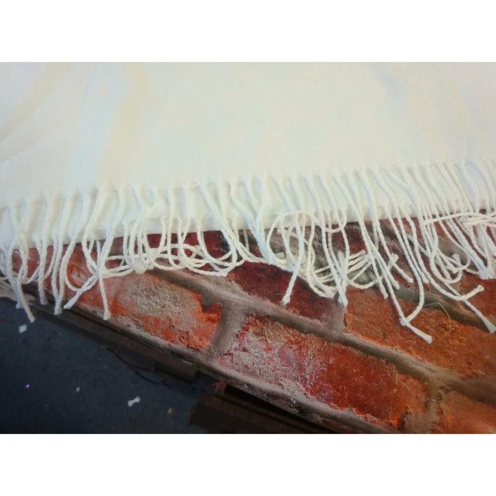 Beautiful cream scarf wrap letter initial 